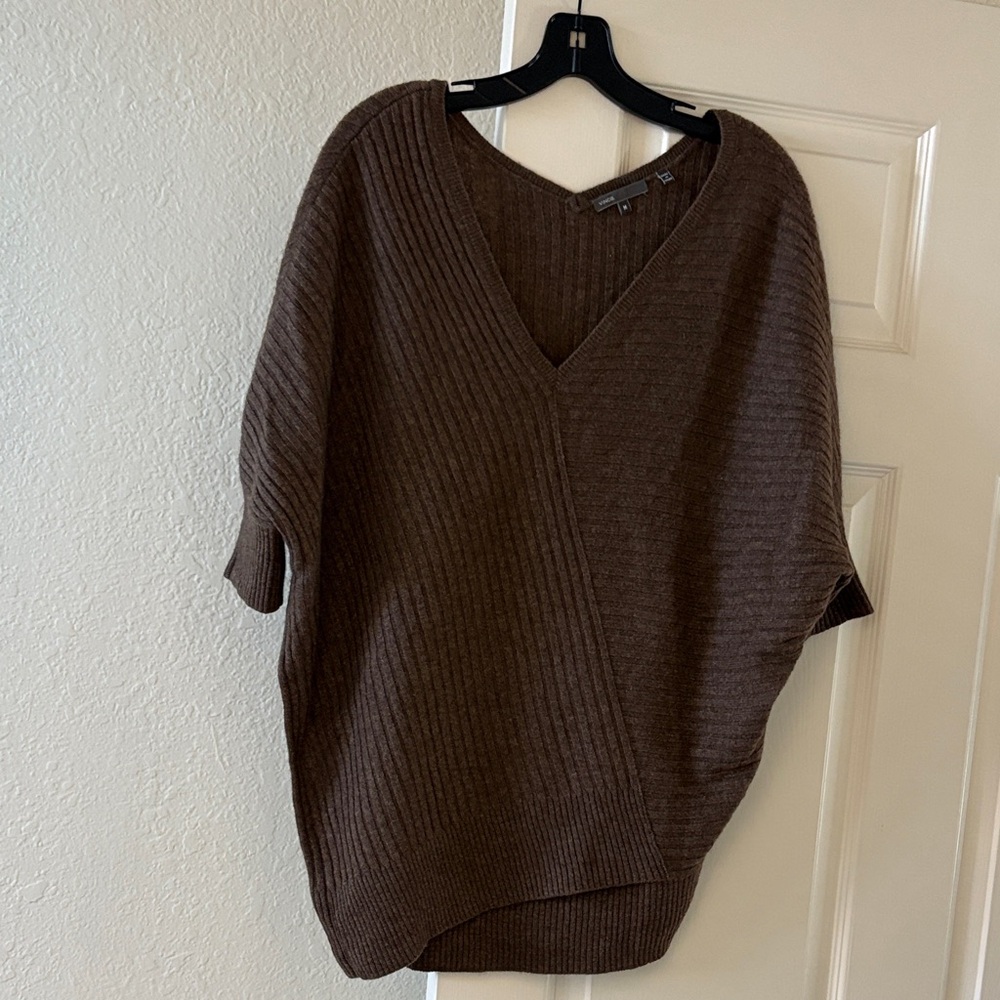 Vince Chocolate V-Neck Women's Sweater